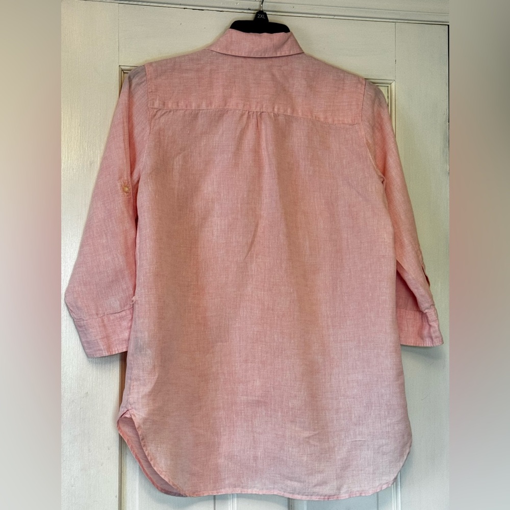 Ralph Lauren Light Pink Linen-Blend Button-Down Shirt - Picture 2 of 6